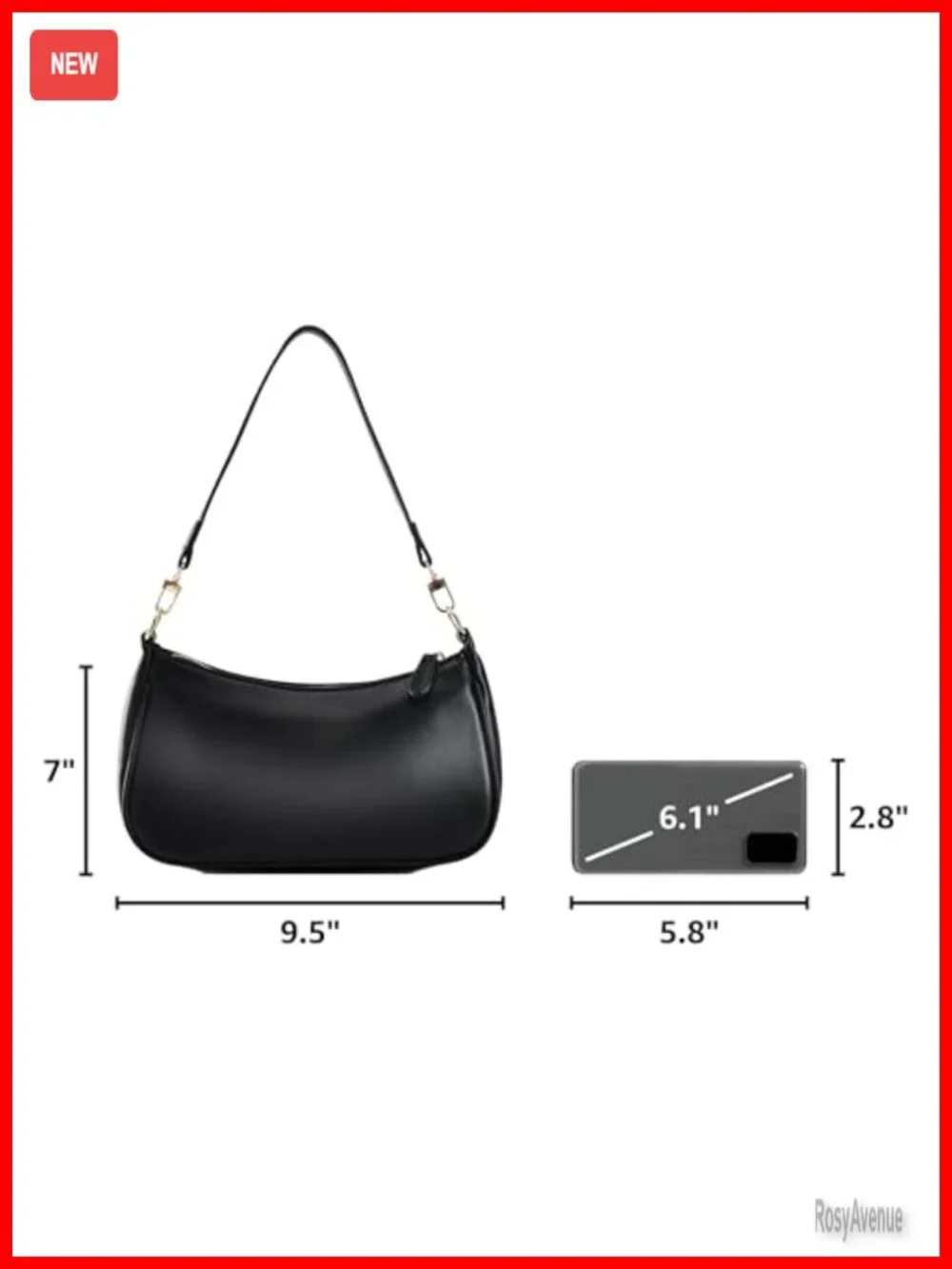 Small Crescent Crossbody Hobo Bag Vegan Leather Handbag Clutch Purse Women